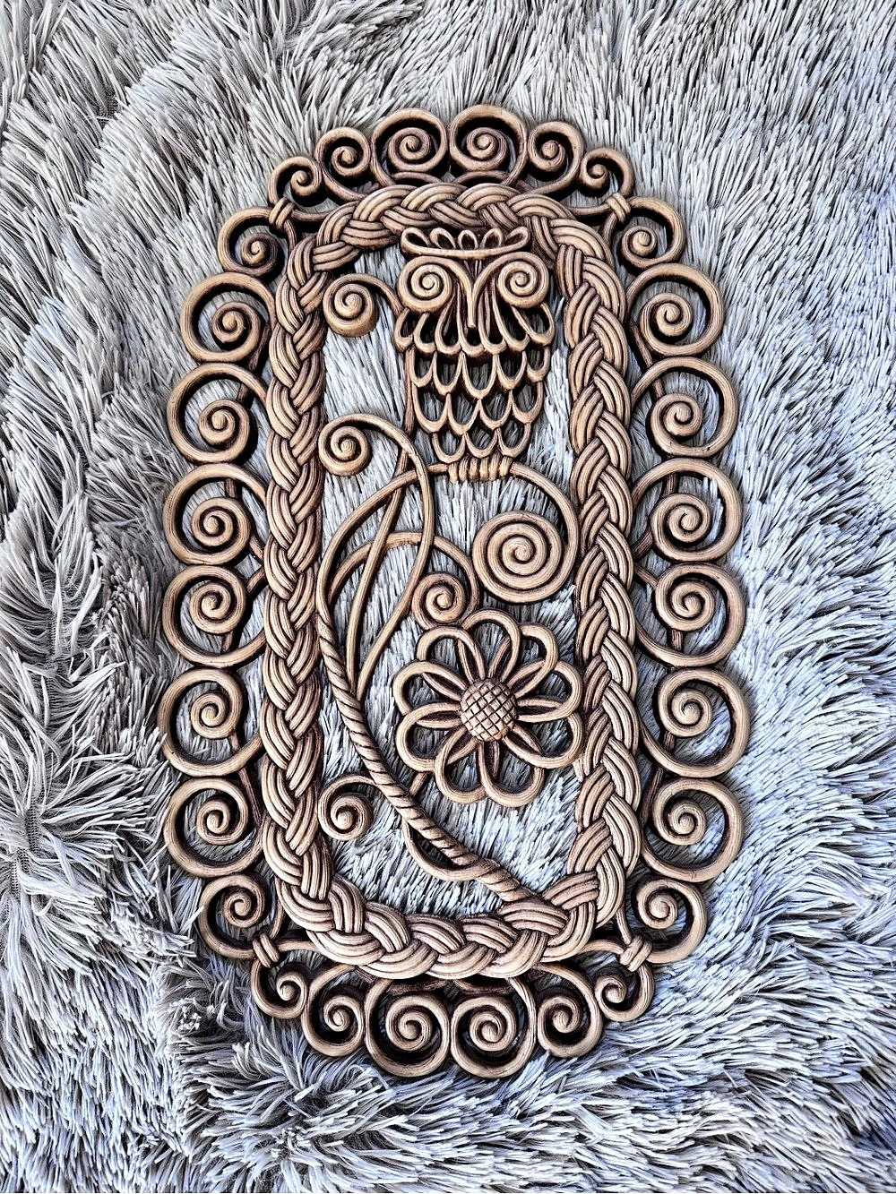 VINTAGE MCM WOODLAND OWL WALL DECOR